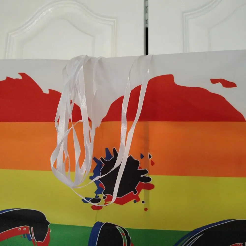 BEAUTIFUL PRIDE BANNER - 10 FEET LONG!  LIGHT NYLON WITH PRIDE GRAPHICS - NWT